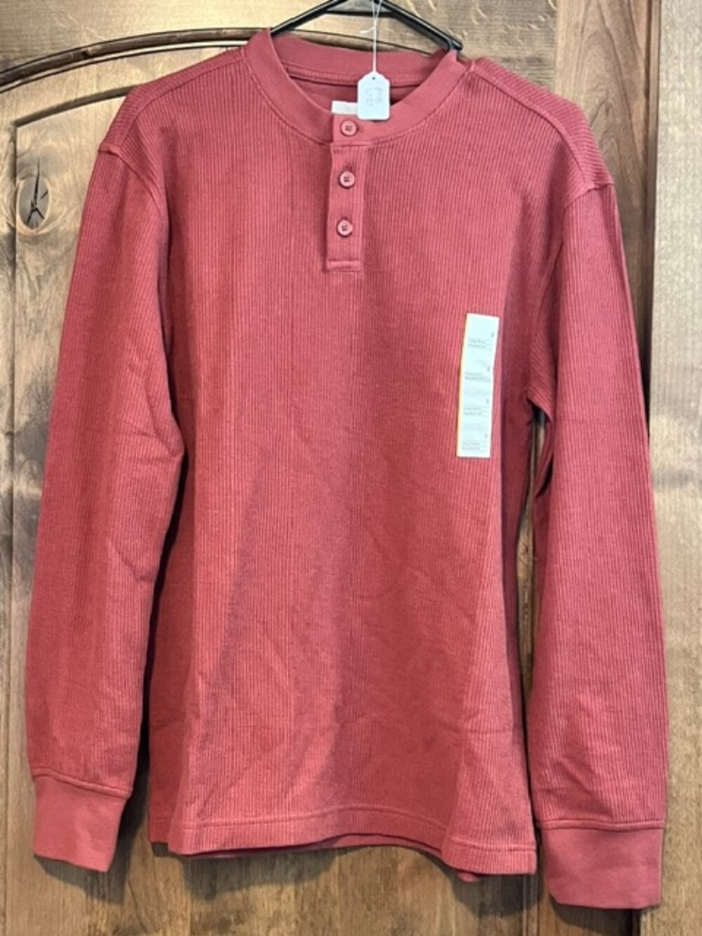 Men's Rusty Red Long Sleeve Shirt with Buttons